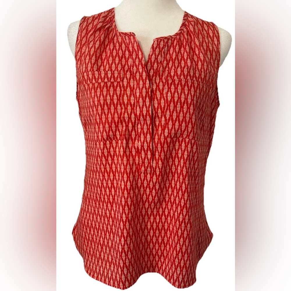 Ann Taylor Orange Red Sleeveless Top PS